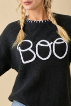 "Boo" Sweater With 3D Braided Writing