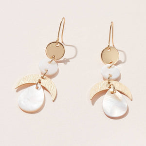 Mother of Pearl Linear Geo Earrings