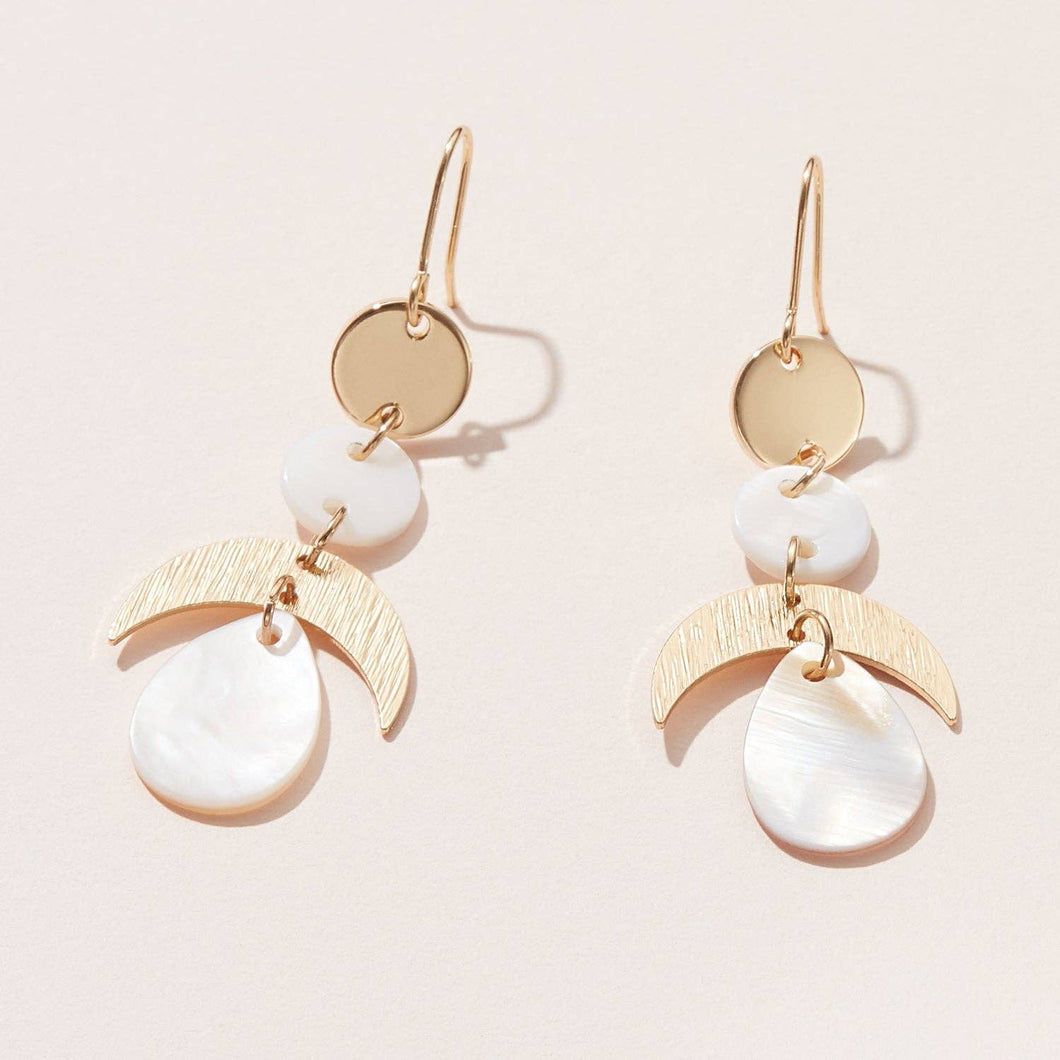 Mother of Pearl Linear Geo Earrings