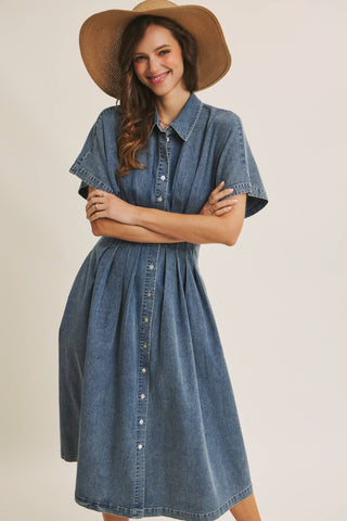 Tori Button Down Midi Dress