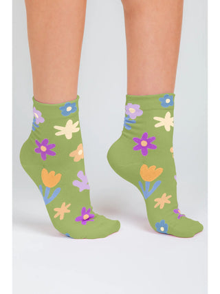 Floral Print Casual Socks
