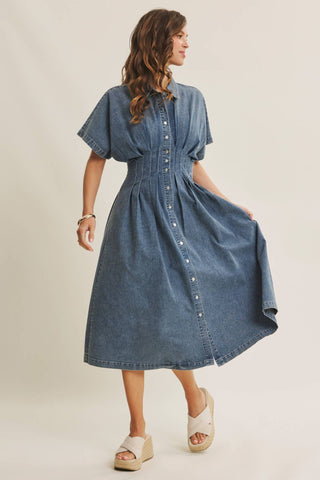 Tori Button Down Midi Dress