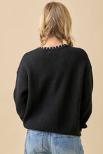 "Boo" Sweater With 3D Braided Writing