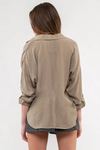 Charles Collared Long Sleeve in Olive
