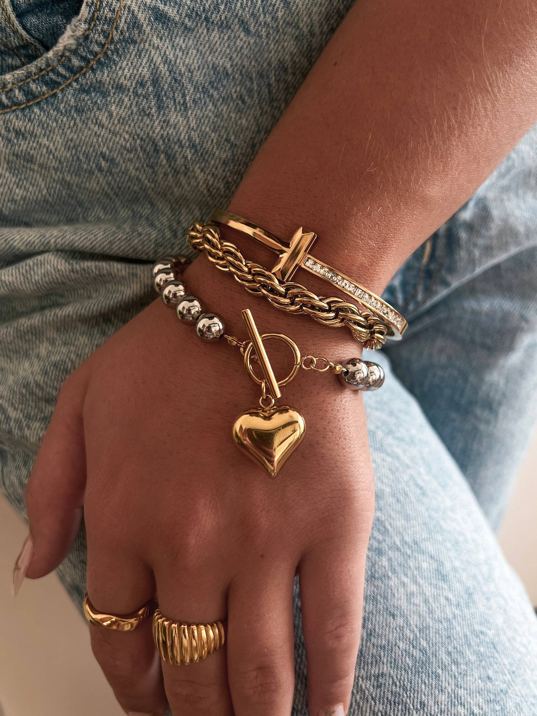 Bobbi Heart Charm Bracelet