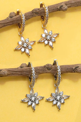 Finley Flower Hoop Drop Earrings