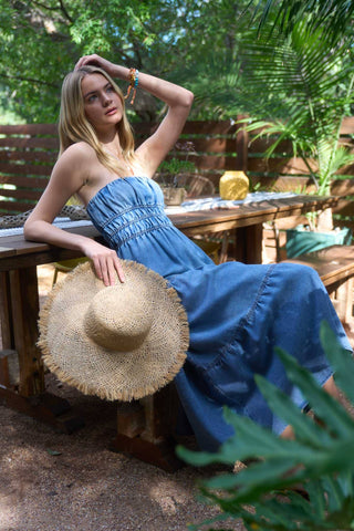 Nova Strapless Denim Dress