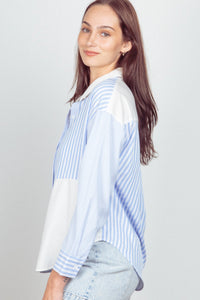 Timeless Button Up Top in Blue