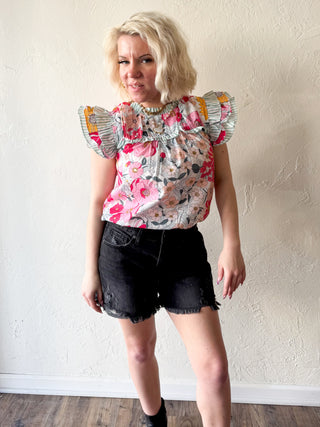 Ivy Ruffled Floral Top