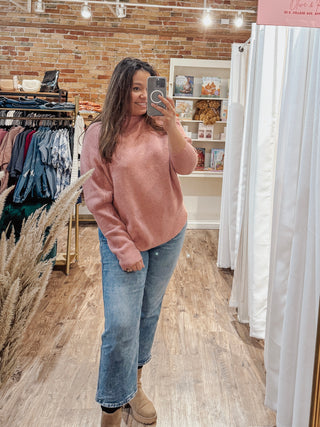 Monica Oversized Sweater Top in Pink