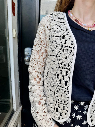 Open Front Crochet Cardigan