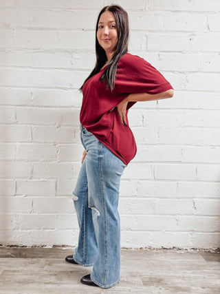 Andrea Top in Burgundy