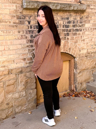 Running on Lattes Button Down