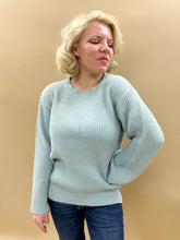 Winter Breeze Sweater Top in Dusty Blue