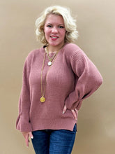 Winter Breeze Sweater Top in Mauve