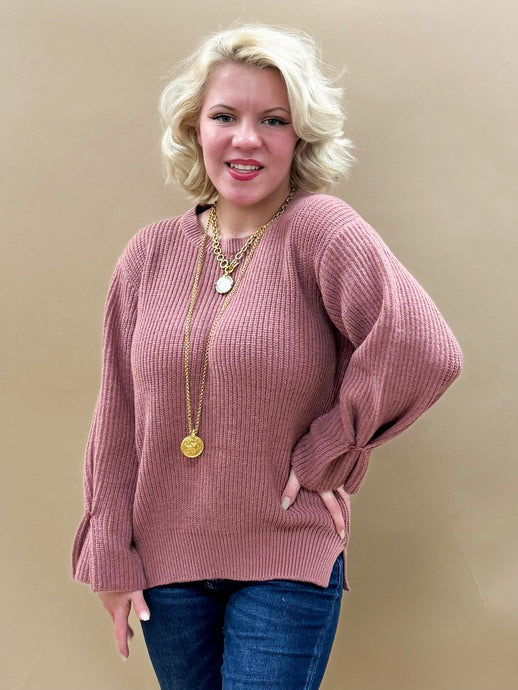 Winter Breeze Sweater Top in Mauve