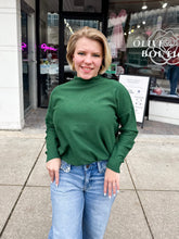Layna Mock Neck Sweater in Dark Green