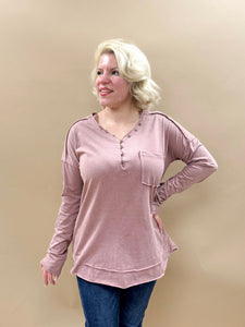 Not So Basic Knit Top in Mauve