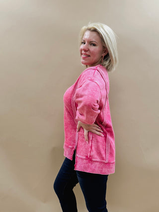 Kelly Oversized Knit Top in Pink