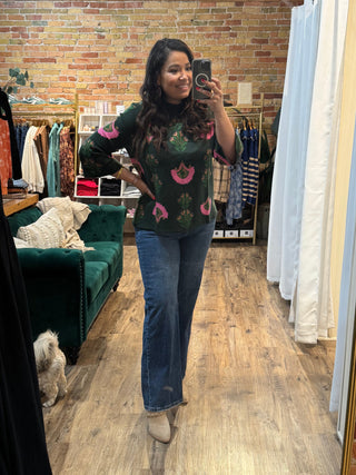 Julie Sweater in Hunter Green
