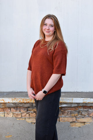 Elsie Oversized Sweater in Rust