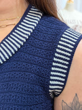 Marla Striped Knit Button Vest