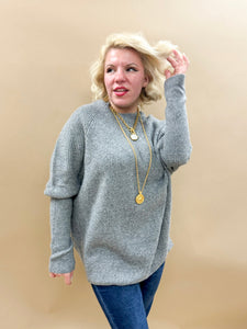 Monica Oversized Sweater Top in Grey