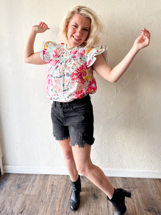 Ivy Ruffled Floral Top