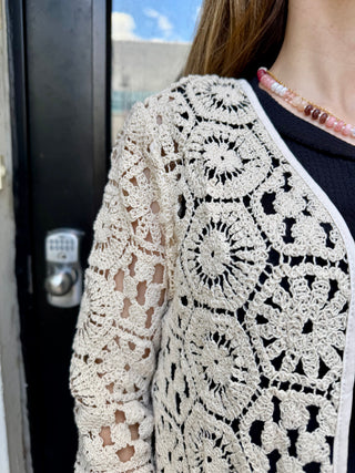 Open Front Crochet Cardigan