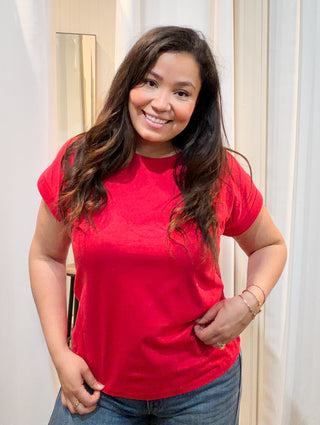 The Sadie Cotton Tee in Ruby