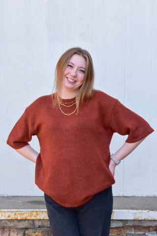 Elsie Oversized Sweater in Rust
