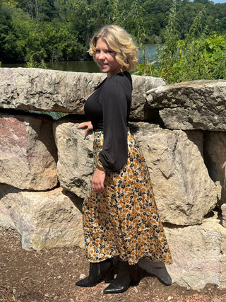 Sofia Midi Skirt In Honeycomb