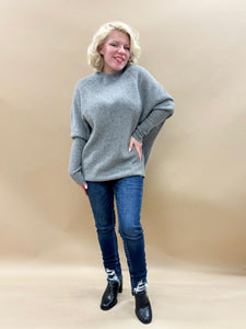 Monica Oversized Sweater Top in Grey