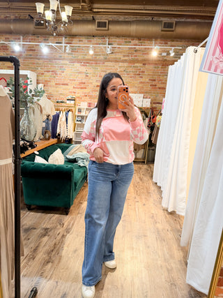 Pretty in Pink Patchwork Pullover Top
