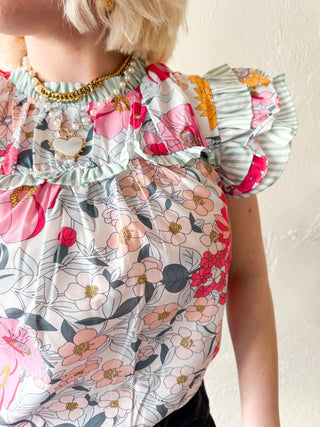 Ivy Ruffled Floral Top