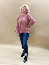 Winter Breeze Sweater Top in Mauve