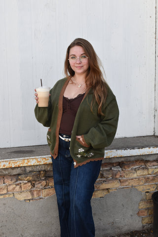 Romi Cardigan in Forest Green