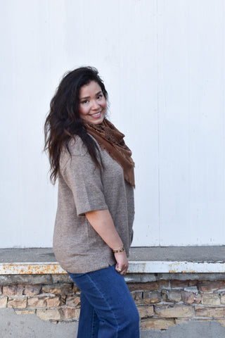 Bandana Wool Blend Scarf in Camel