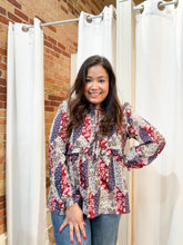 Charlotte Ruffle Top in Wine