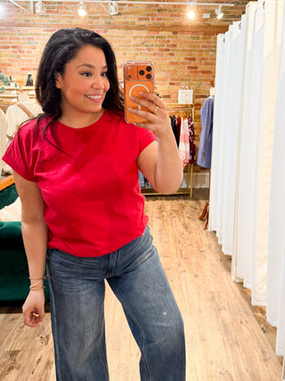 The Sadie Cotton Tee in Ruby