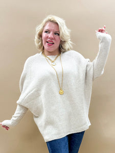 Monica Oversized Sweater Top in Oatmeal