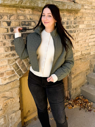 Hello Autumn Quilted Zip Up