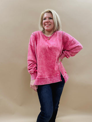 Kelly Oversized Knit Top in Pink