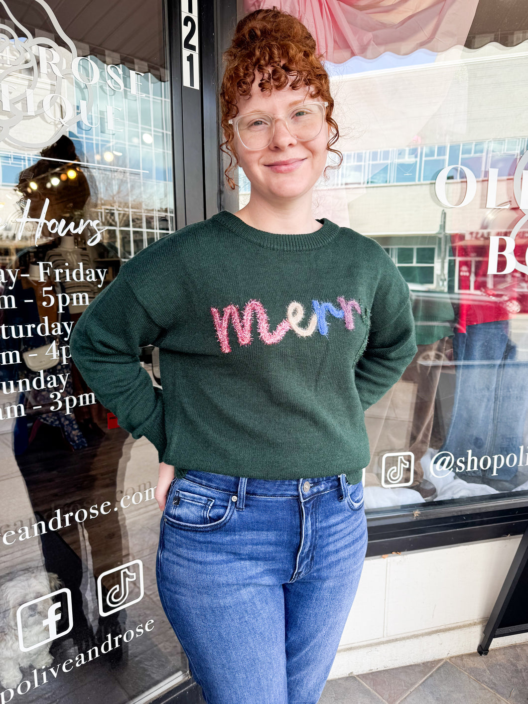 MERRY Tinsel Pullover Sweater