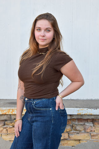 Nora Mock Neck Knit Top