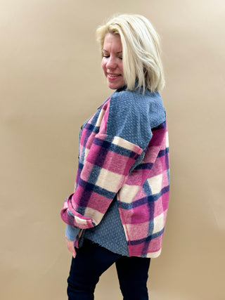 Myra Denim Plaid Shacket
