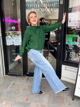 Layna Mock Neck Sweater in Dark Green