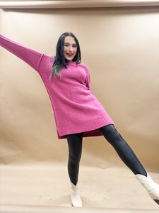 Esme Oversized Sweater Dress in Rose