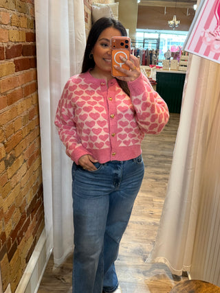Sweet Heart Button Down Cardigan