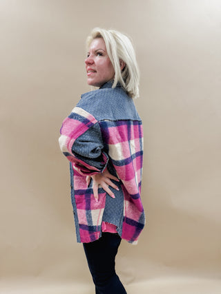 Myra Denim Plaid Shacket